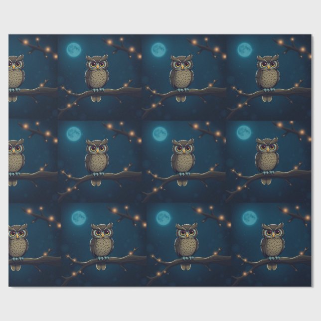 Uggla-presentsklämning Presentpapper (Platt)