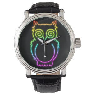 Uggla Psychedelic Neon Light Button Armbandsur