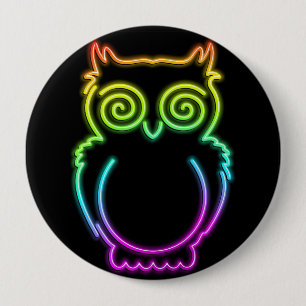 Uggla Psychedelic Neon Light Button Knapp