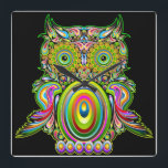 Uggla Psychedelic Popart Wall Clock Fyrkantig Klocka<br><div class="desc">Psykedelisk och Hypnoc Decorative Pop Art Design Uggla</div>