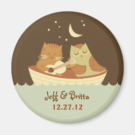 Uggla & Pussycat Storybook Bröllop (Blue and Brown Magnet