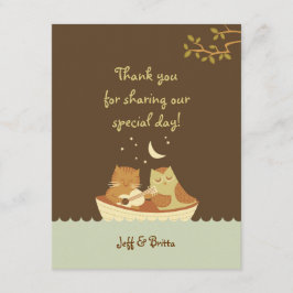 Uggla & Pussycat Storybook Bröllop (Blue and Brown Tack Kort