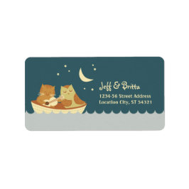 Uggla & Pussycat Storybook Bröllop (Sea Blue) Adressetikett