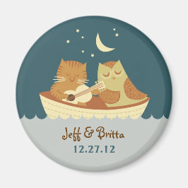 Uggla & Pussycat Storybook Bröllop (Sea Blue) Magnet