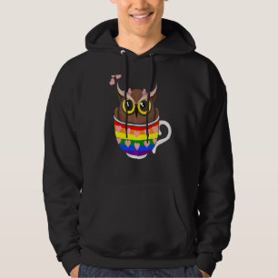 Uggla Rainbow Kopp Lgbt Q Ally Gay pride Equality Hoodie