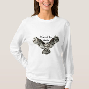 Uggla, respektera jordens inhemska amerikanska cit t-shirt