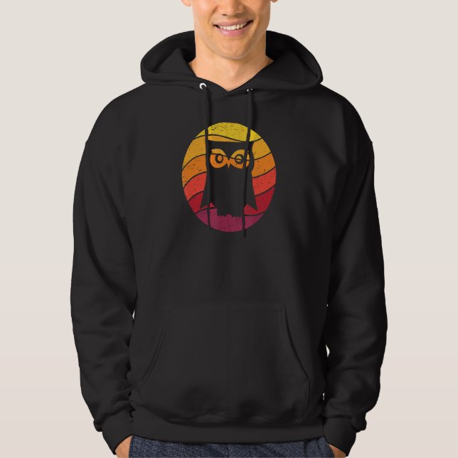 Uggla Retro Stil Vintage Hoodie (Framsida)