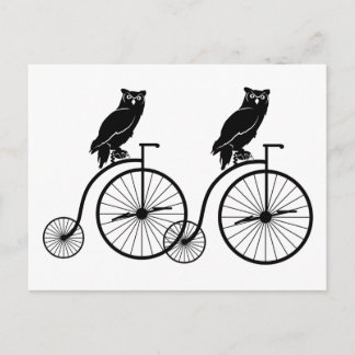 Uggla Riding Vintage Bike Vykort