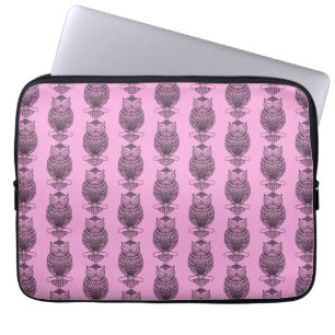 Uggla (rosa) - Bärbar datorsköld Laptop Fodral