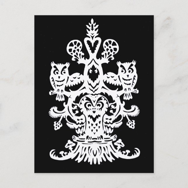 Uggla:s ihåliga svarta vykort (Framsida)