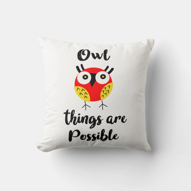 Uggla sak är möjligt kudde (Framsida)