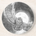 Uggla sandstone underlägg<br><div class="desc">Uggla som flyger framför måne</div>