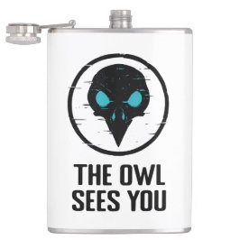 Uggla ser dig - Glitch Öga Horror Shirt - White Fickplunta