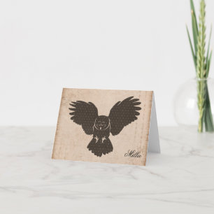 Uggla Silhouette Personlig Notecard Anteckningskort