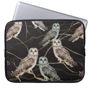 uggla sitta vid gren laptop fodral
