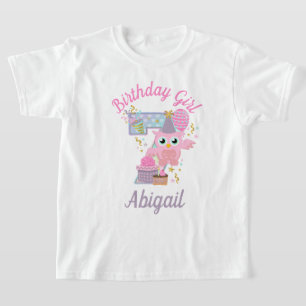 Uggla sjunde födelsedag småbarn tshirts