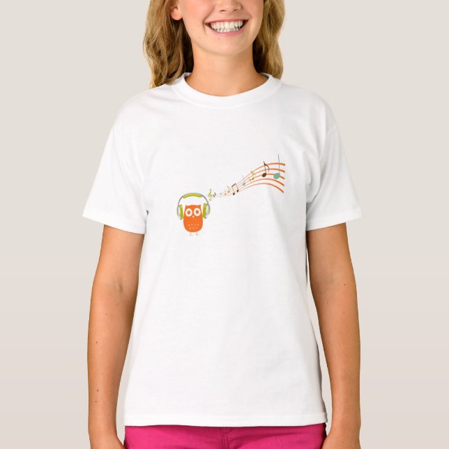 Uggla ska lyssna på musik T-shirt (Framsida)