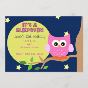 Uggla Sleepover Inbjudan