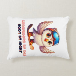 Uggla Snowboard Snowboarder Winter Sport Äventyr Prydnadskudde