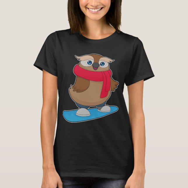 Uggla Snowboard Winter sport T Shirt (Framsida)