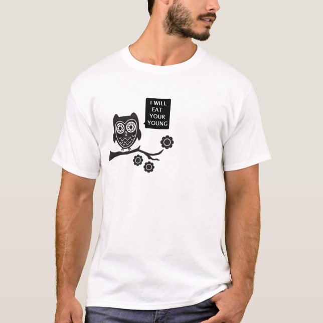 uggla som är smaskig tee shirt (Framsida)