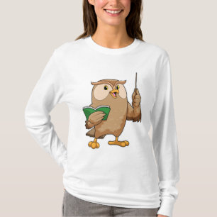 Uggla som lärare med Bok och pekare T Shirt