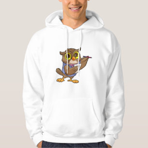 Uggla som sekreterare för penna & anteckning hoodie