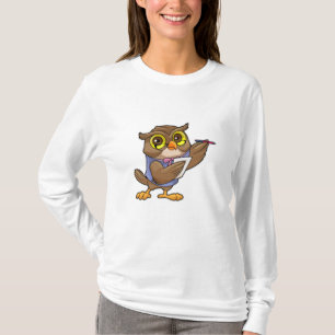 Uggla som sekreterare för penna & anteckning t shirt