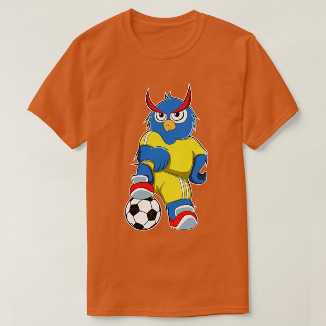 Uggla som spelare i boll t shirt (Design framsida)