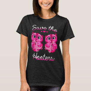 Uggla Spara A Hooters Rosa Ribbon Breast Cancer Gi T Shirt
