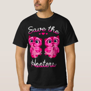 Uggla Spara A Hooters Rosa Ribbon Breast Cancer Gi T Shirt