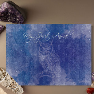 Uggla Spirit Animal Blue Decorative Cutter Board