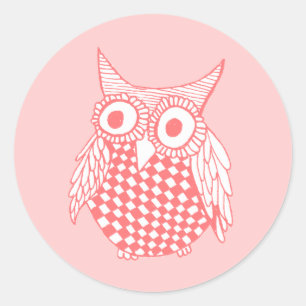 Uggla Sticker Runt Klistermärke