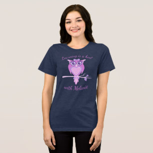 Uggla stollig söta stiliserade grafiklärare t-shir t-shirt
