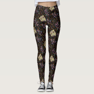Uggla Sugar Skull och Rosa Lila Blue Mint Leggings
