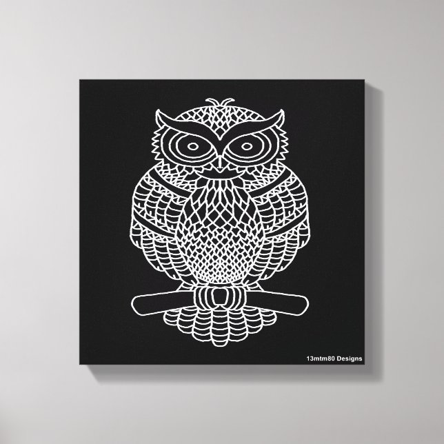 Uggla (svart) - Canvas (Framsida)