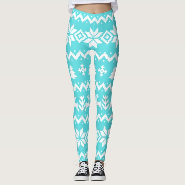 Uggla svettare julbalar i mönster leggings (Framsida)