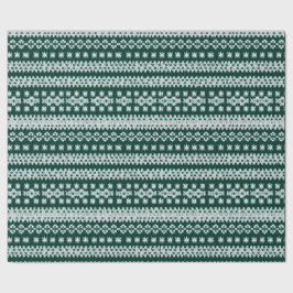 Uggla Sweater Grönt & White Faux Knkunnig Snöfling Presentpapper