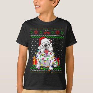 Uggla Sweater jul Ljus English Bulldog Hund T Shirt