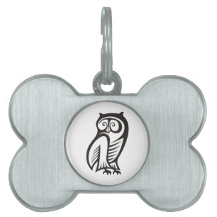 Uggla Symbol Black Namnbricka Husdjur