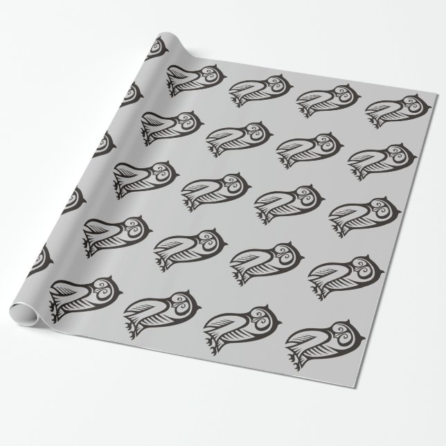 Uggla Symbol Black Presentpapper (Utrullad)