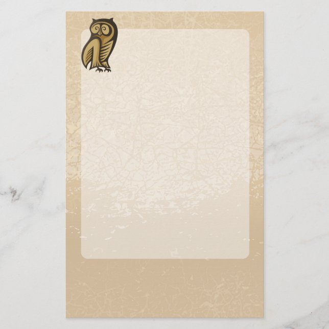 Uggla Symbol Färg Brevpapper (Framsida)