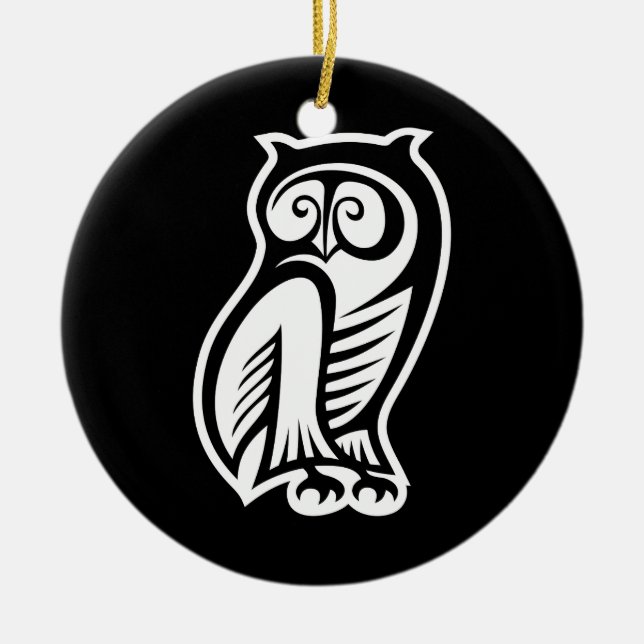 Uggla Symbol White Julgransprydnad Keramik (Framsidan)