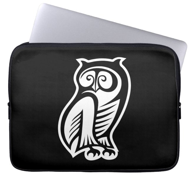 Uggla Symbol White Laptop Sleeve (Framsidan)
