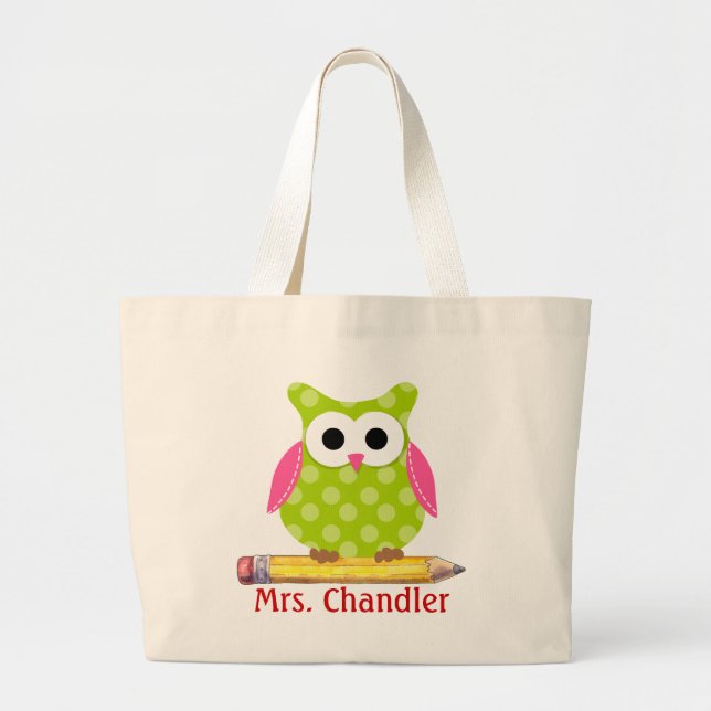 Uggla Teacher Tote Bag Jumbo Tygkasse (Framsidan)
