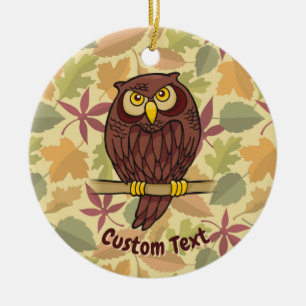 Uggla Tecknad Ceramic Ornament