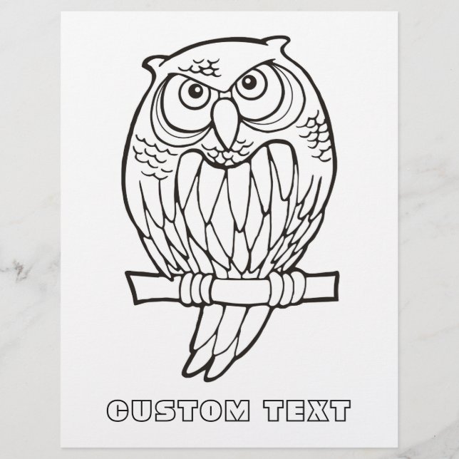 Uggla Tecknad Coloring Bok Page (Framsida)
