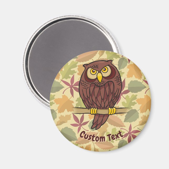 Uggla Tecknad Magnet (Front/Back)