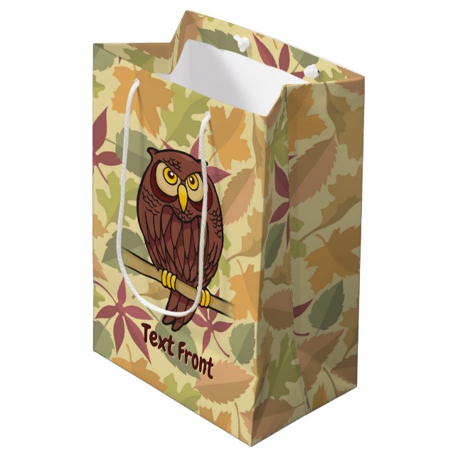 Uggla Tecknad Medium Gift-fack (Framsidan Vinklad)