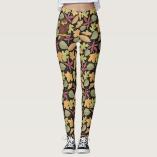 Uggla Tecknad om mörkens bakgrund Leggings